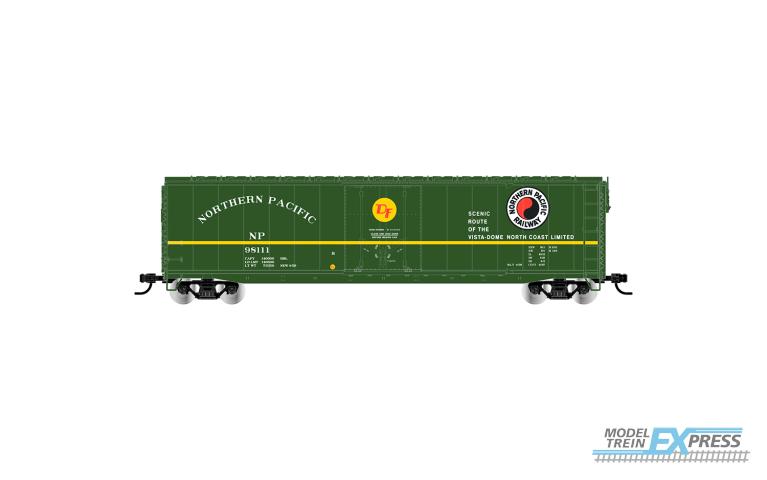 Rivarossi 6665A Northern Pacific, plug door boxcar, green livery without roof walkway, #98111