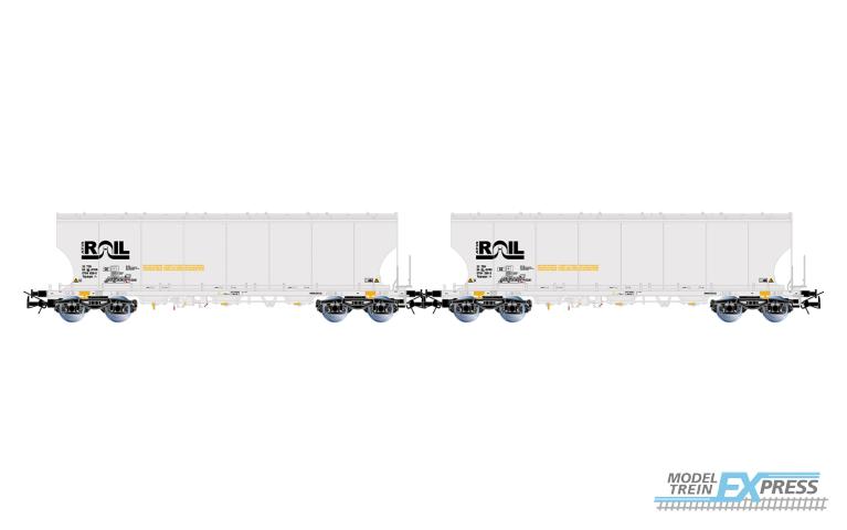 Rivarossi 6675 ATIR-RAIL, 2-unit pack 4-axle round-sided silo wagons, grey livery livery, ep. VI