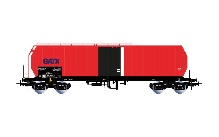 Rivarossi 6694 GATX, 4-axle isolated tank wagon, red/black livery, ep. VI
