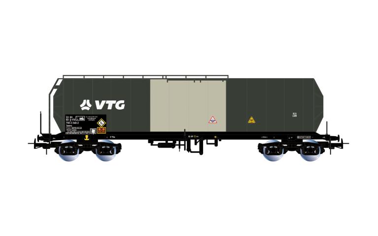 Rivarossi 6695 VTG, 4-axle isolated tank wagon, blue/silver livery, ep. VI