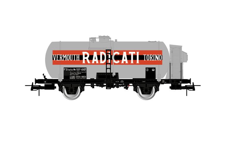 Rivarossi 6707 FS, 2-axle tank wagon, big tank, with brakeman's cab, "Vermouth Radicati Torino", ep. III
