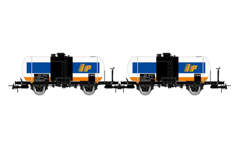 Rivarossi 6709 FS, 2-unit pack 2-axle tank wagons "IP", big tank, without brakeman's cab, ep. IV