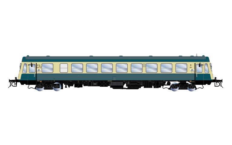 Rivarossi 9000 DB, 4-axle diesel railcar BR 627.0, blue/beige livery, ep. IV