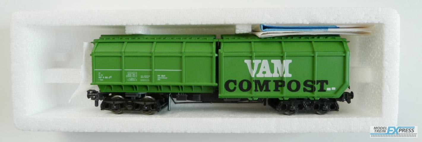 Roco gebruikt materiaal 4368 Gesloten goederenwagen VAM compost groen NS in goede staat in doos