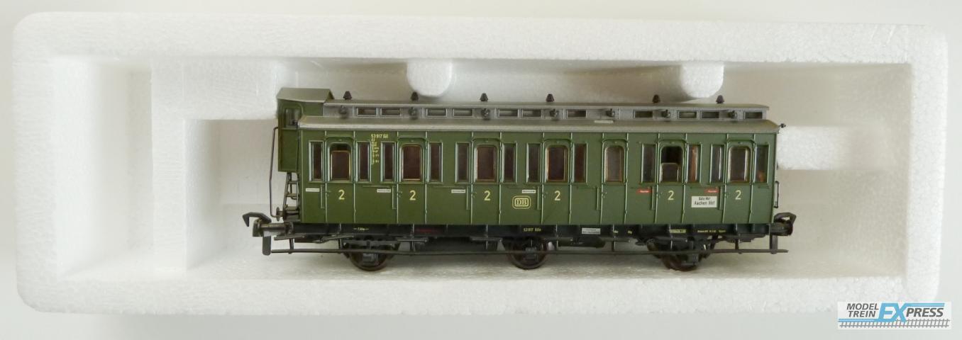 Roco gebruikt materiaal 44206A 3-achsiger Abteilwagen 2. Klasse in grün der DB, Epoche III. in goede staat in doos