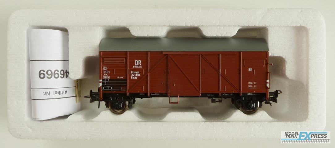 Roco gebruikt materiaal 46969 Gesloten goederenwagen type Pwgs 44 van de DB bruin z.g.a.n in doos