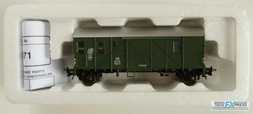 Roco gebruikt materiaal 46971 Gesloten goederenwagen type Pwgs 44 van de DB groen z.g.a.n in doos