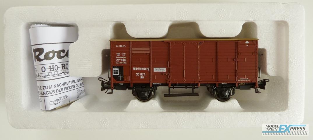 Roco gebruikt materiaal 47050 Gesloten goederenwagen Würtemberg nieuw in doos