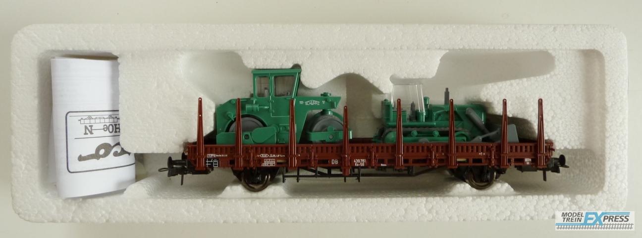 Roco gebruikt materiaal 47287 DB Rungenwagen Ks 56 m. 2 Baumaschinen Ep.3 z.g.a.n in doos