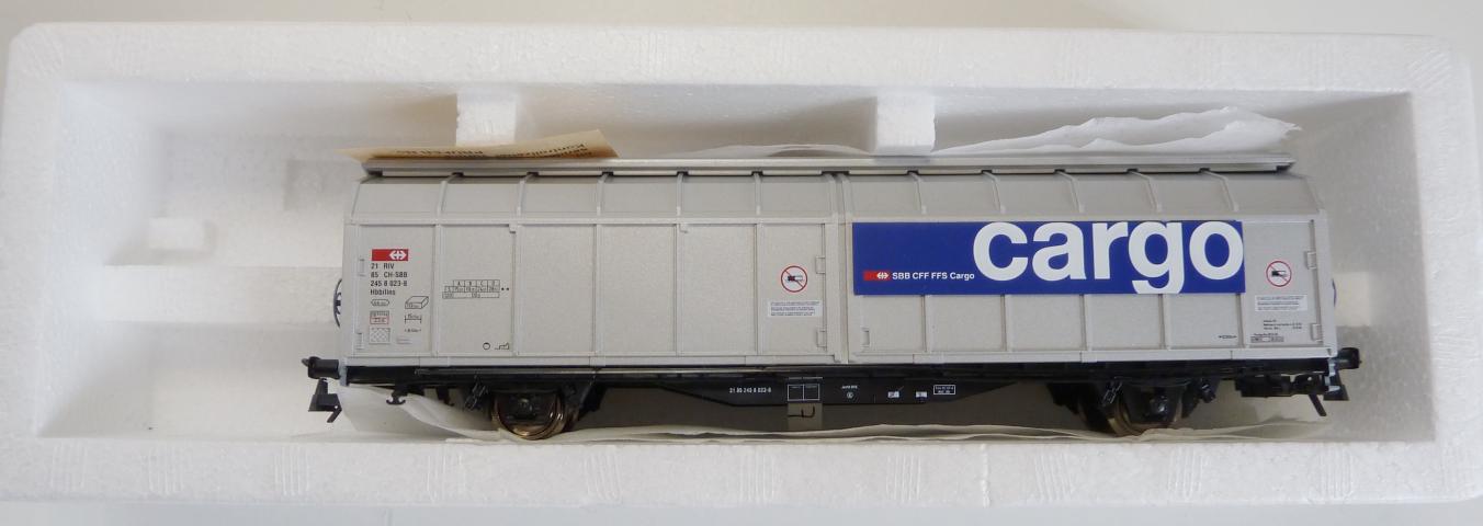 Roco gebruikt materiaal 47447 SBB Cargo Schiebewandwagen Hbbillns, in goede staat, in doos