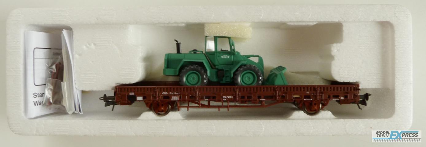 Roco gebruikt materiaal 47496 Rongenwagen beladen met graafmachine Sdchwarzbau z.g.a.n in doos