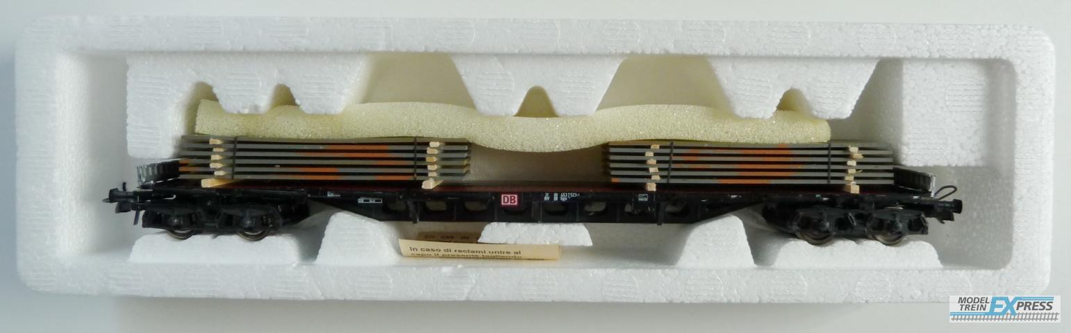 Roco gebruikt materiaal 47989 Flach- Rungenwagen mit Stahlplatten DB Ep. IV z.g.a.n in doos