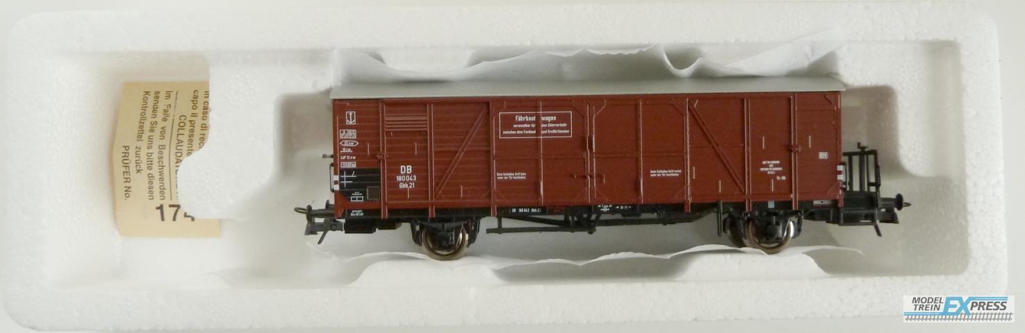 Roco gebruikt materiaal 66251 Gedeckter Fährboot-Wagen Bauart Gbh21 der DB, Epoche III z.g.a.n in doos