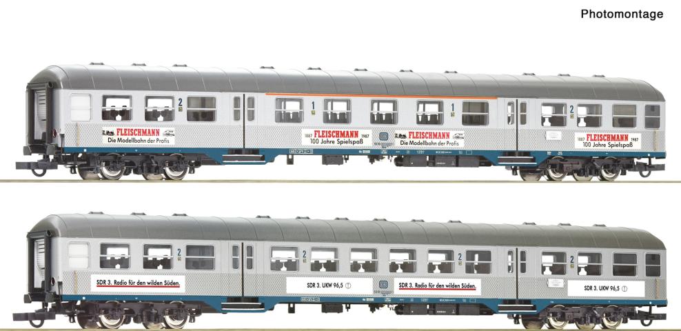 Roco 6200206 2er Set Silberling 2. Kl. DB + Werbung