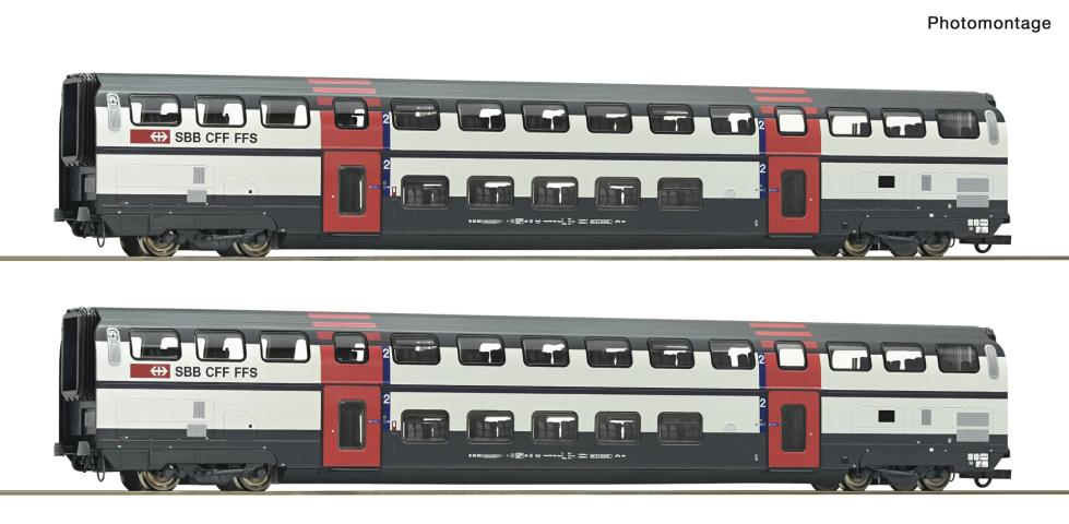 Roco 6200216 2er Set 2. Kl. Doppelstockwagen IC2000 #1