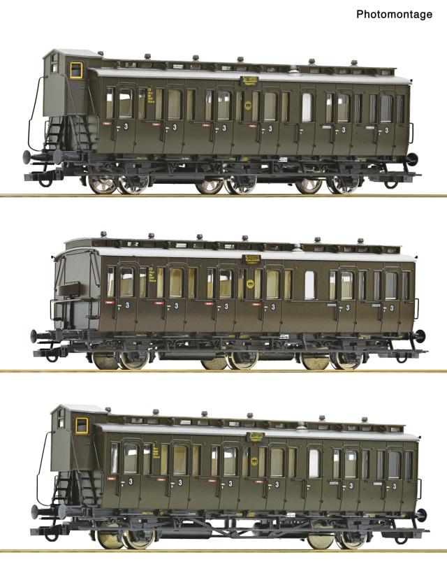 Roco 6200254 3er Set Abteilwagen DRG