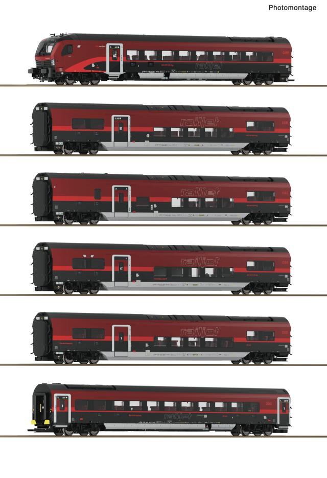 Roco 6220178 6er Set Railjet ÖBB AC+Innenbeleuchtung