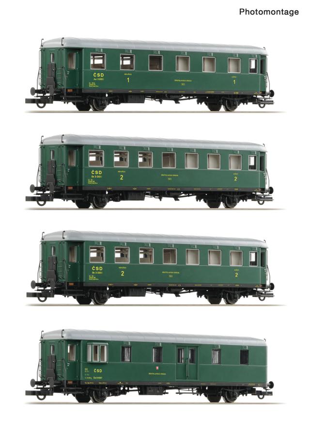 Roco 6220282 4er Set Personenwagen "Rybak" CSD AC