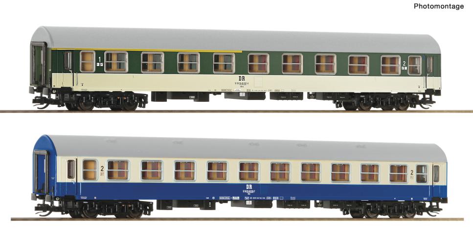 Roco 6280029 2er Set Personenwagen Y/B 70 DR Versuchslackierung