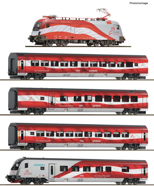 Roco 6290096 5er Set Railjet "175 Jahre" ÖBB DC-Snd.