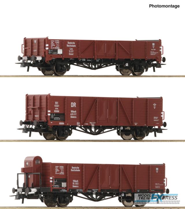 Roco 6600102 3er Set offene Güterag. DRB