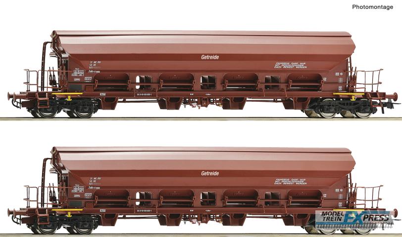 Roco 6600125 2er Set Schwenkdachwag. DR