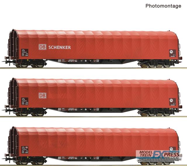 Roco 6600156 3er Set Schiebeplanenwag. DB-A
