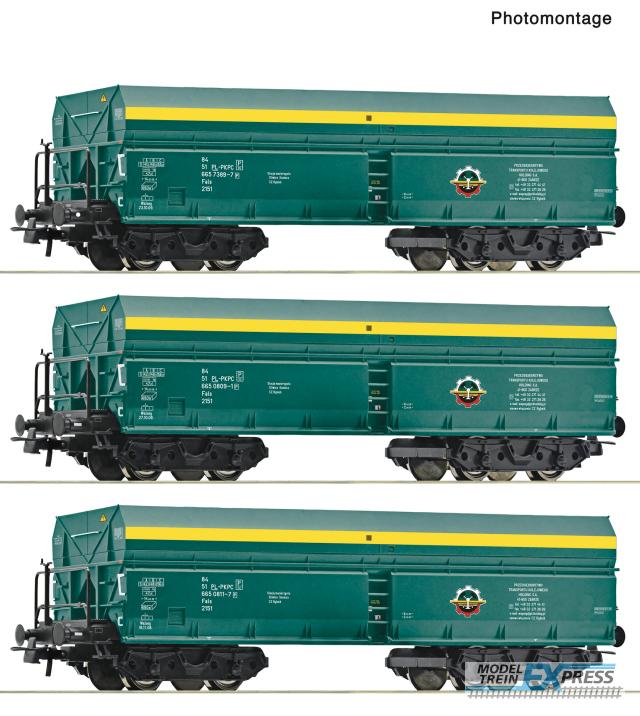 Roco 6600195 3er Set Selbstentladewag.