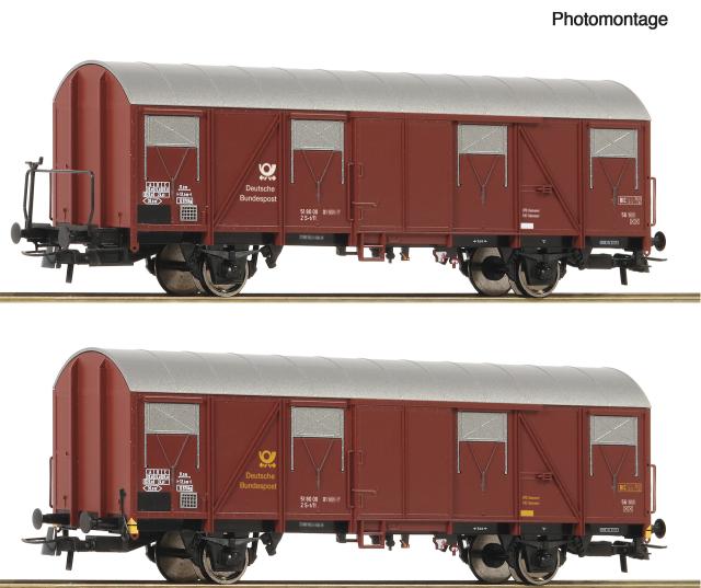 Roco 6600248 2er Set gedeckte Güterwagen Post