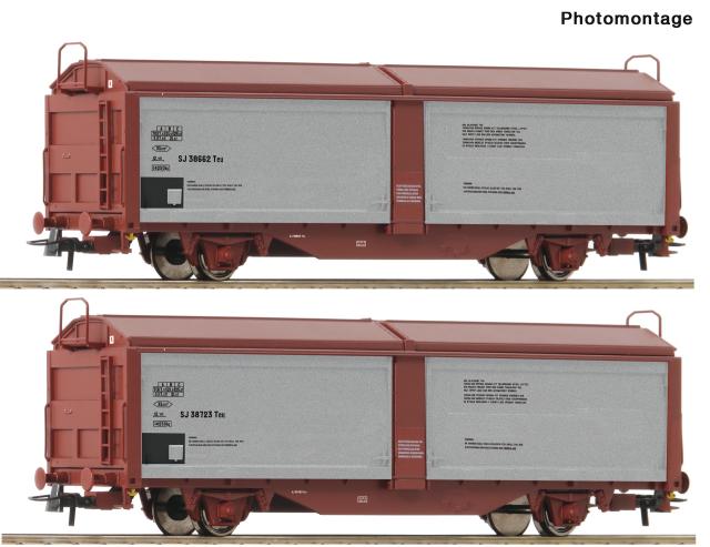 Roco 6600257 2er Set Schiebewand-/dachwagen SJ