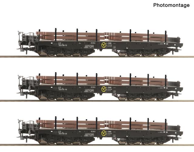 Roco 6600263 3er Set Schwerlastwagen NS+Brammen