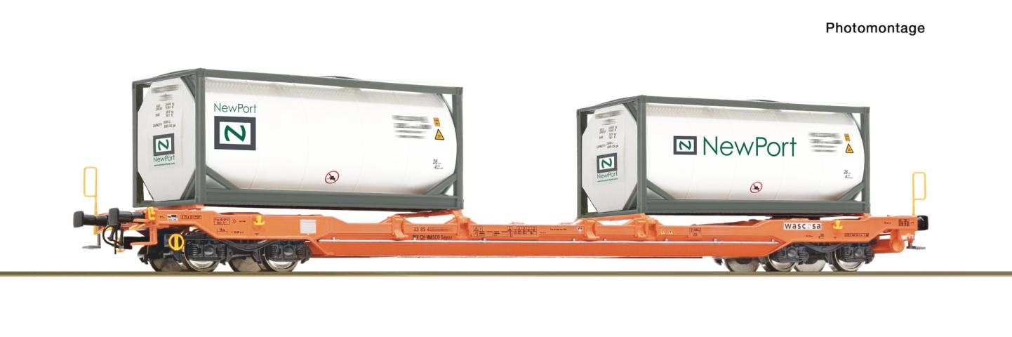 Roco 6600275 Taschenwg. T5 Wascosa + NewPort Tankcontainer