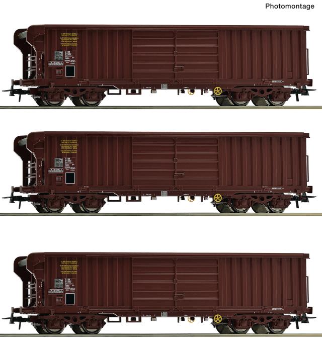 Roco 6600285 3er Set Rolldachwagen SNCF