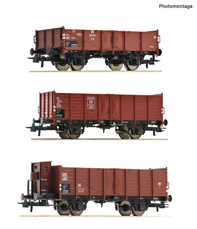 Roco 6600303 3er Set offene Güterwagen DB