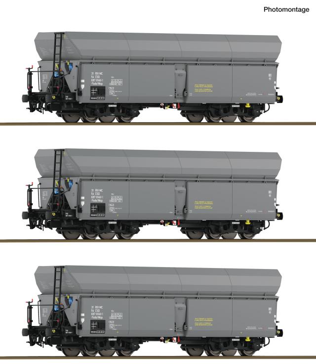 Roco 6600325 3er Set Selbstentladewagen Wap CSD