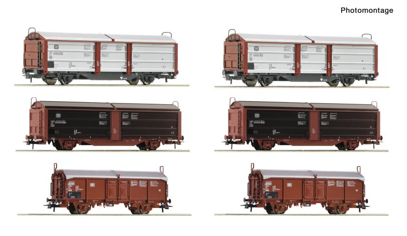 Roco 6600339 6er Display Rangierbahnhof Schiebedach-/Schiebewandwagen