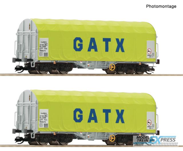Roco 6680011 2er Set Schiebeplanenwag. GATX
