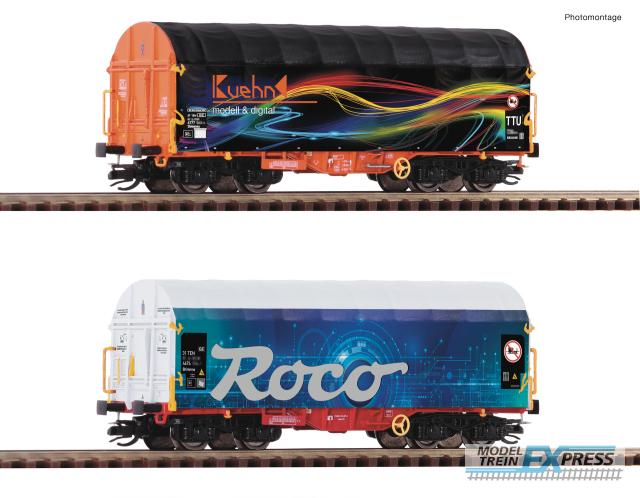 Roco 6680022 2er Set Schiebeplanenwag. Roco