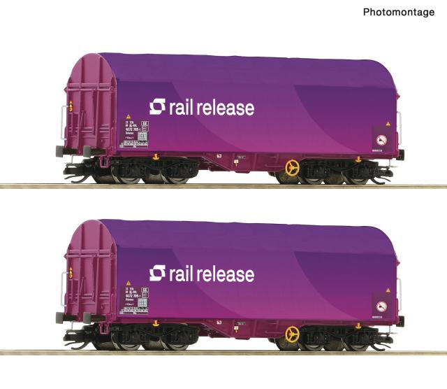 Roco 6680024 2er Set Schiebeplanenwagen Rail Release