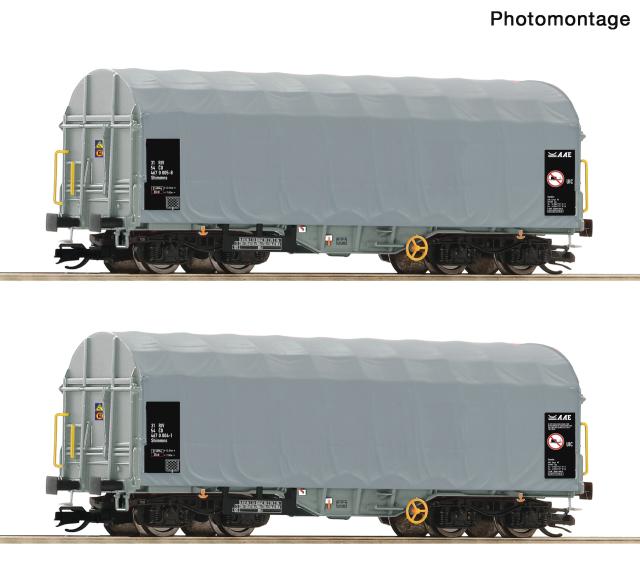 Roco 6680025 2er Set Schiebeplanenwagen CD Cargo