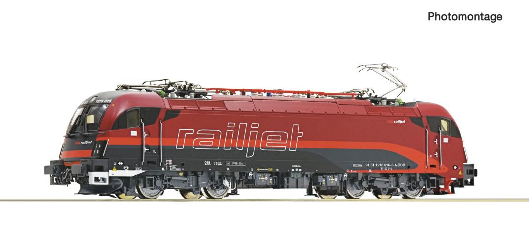 Roco 7510182 E-Lok Rh 1216 Railjet ÖBB DC-Snd. + el. Kupplung
