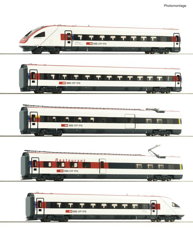 Roco 7710036 5er Set Triebzug ICN SBB DC-Snd. + Innenbeleuchtung