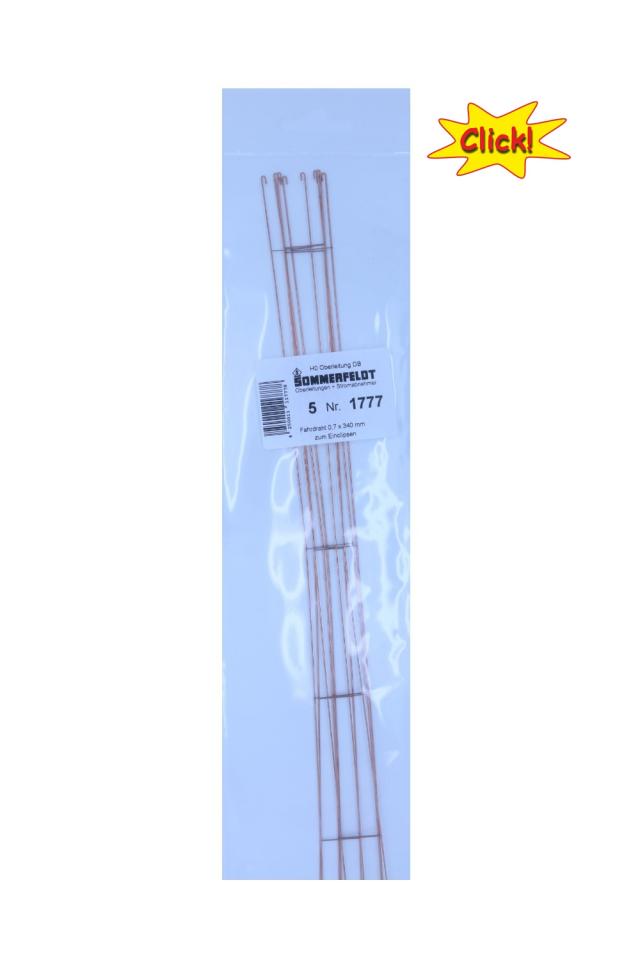 Sommerfeldt 1777 H0 Fahrdraht verkupfert 0,7 x 340 mm zum einrasten
