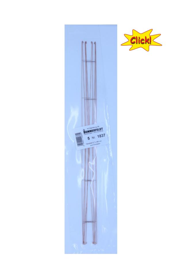 Sommerfeldt 1837 H0 Fahrdraht verkupfert 0,7 x 380 mm zum einrasten