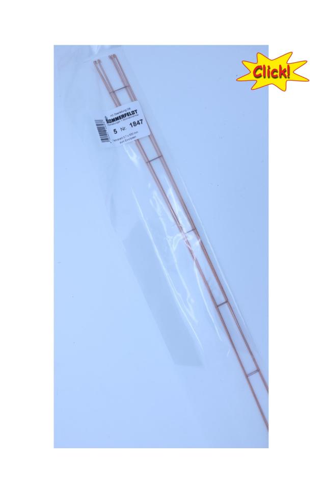 Sommerfeldt 1847 H0 Fahrdraht verkupfert 0,7 x 500 mm zum einrasten