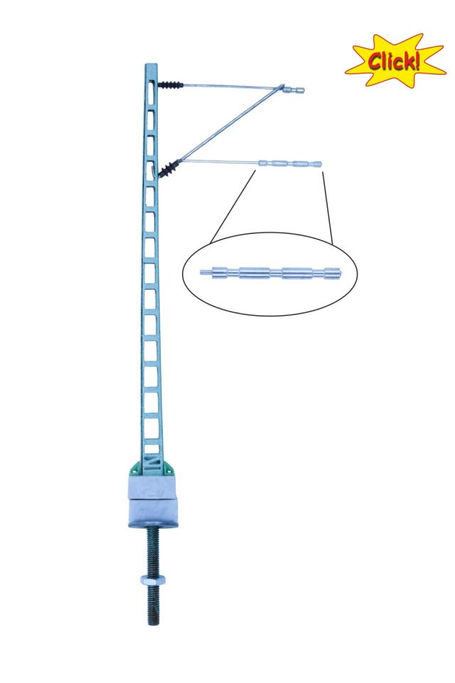 Sommerfeldt 1850 H0 Gitter- Streckenmast mit Ausleger zum Einrasten, lackiert
