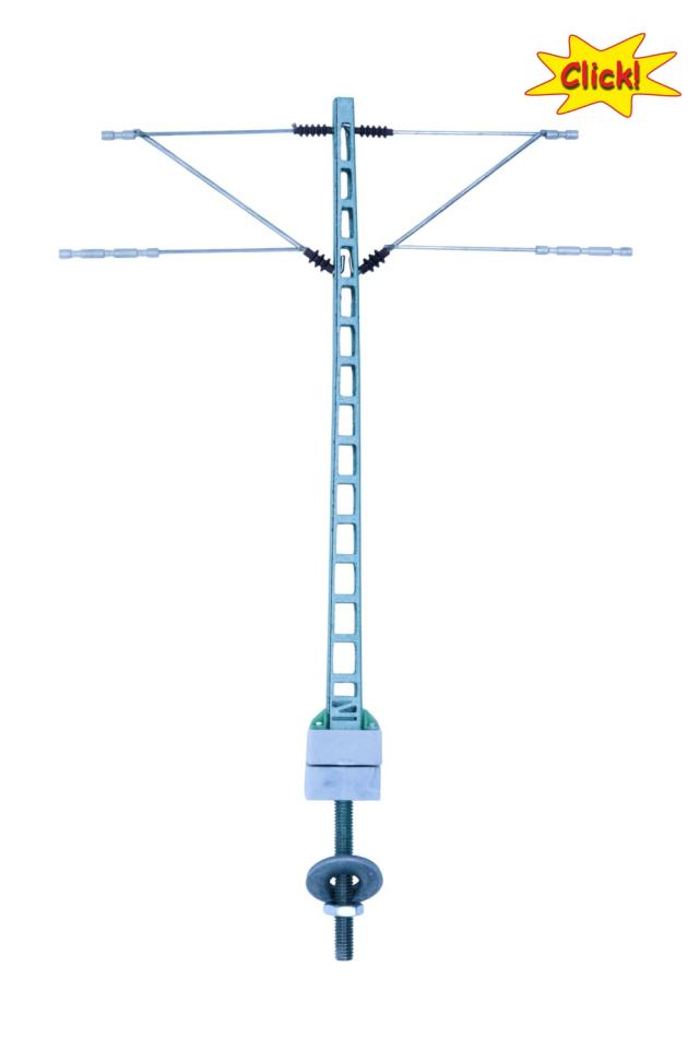 Sommerfeldt 1860 H0 Gitter-Mittelmast mit 2 Auslegern zum Einrasten, lackiert