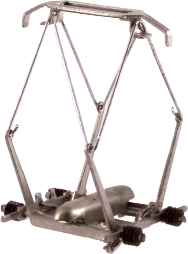 Sommerfeldt 816 H0 Scherenstromabnehmer, kompl. Weiss vernickelt mit Federkäppchen.