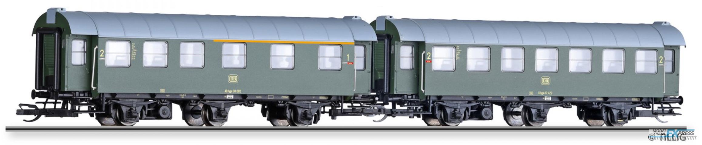 Tillig 1015 Reisezugwagen-Paar der DB, bestehend aus einem 1./2. Klasse und einem 2. Klasse Reisezugwagen, Ep. IV