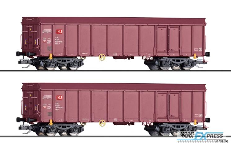 Tillig 1037 Güterwagenset der DB AG, bestehend aus zwei offenen Güterwagen Ealos-x 053, Ep. VI